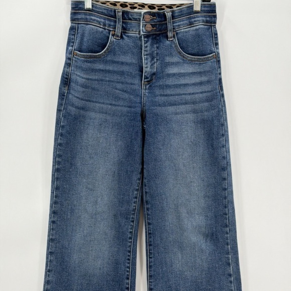 Freckled Poppy x Risen Jeans Bows Wide Leg Size 3 28x32 High Rise Tummy Control - Picture 3 of 16